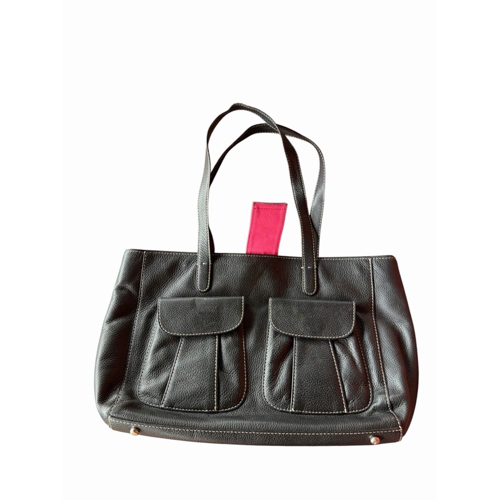 Lavenger Pebbled Leather Black Bag Pockets